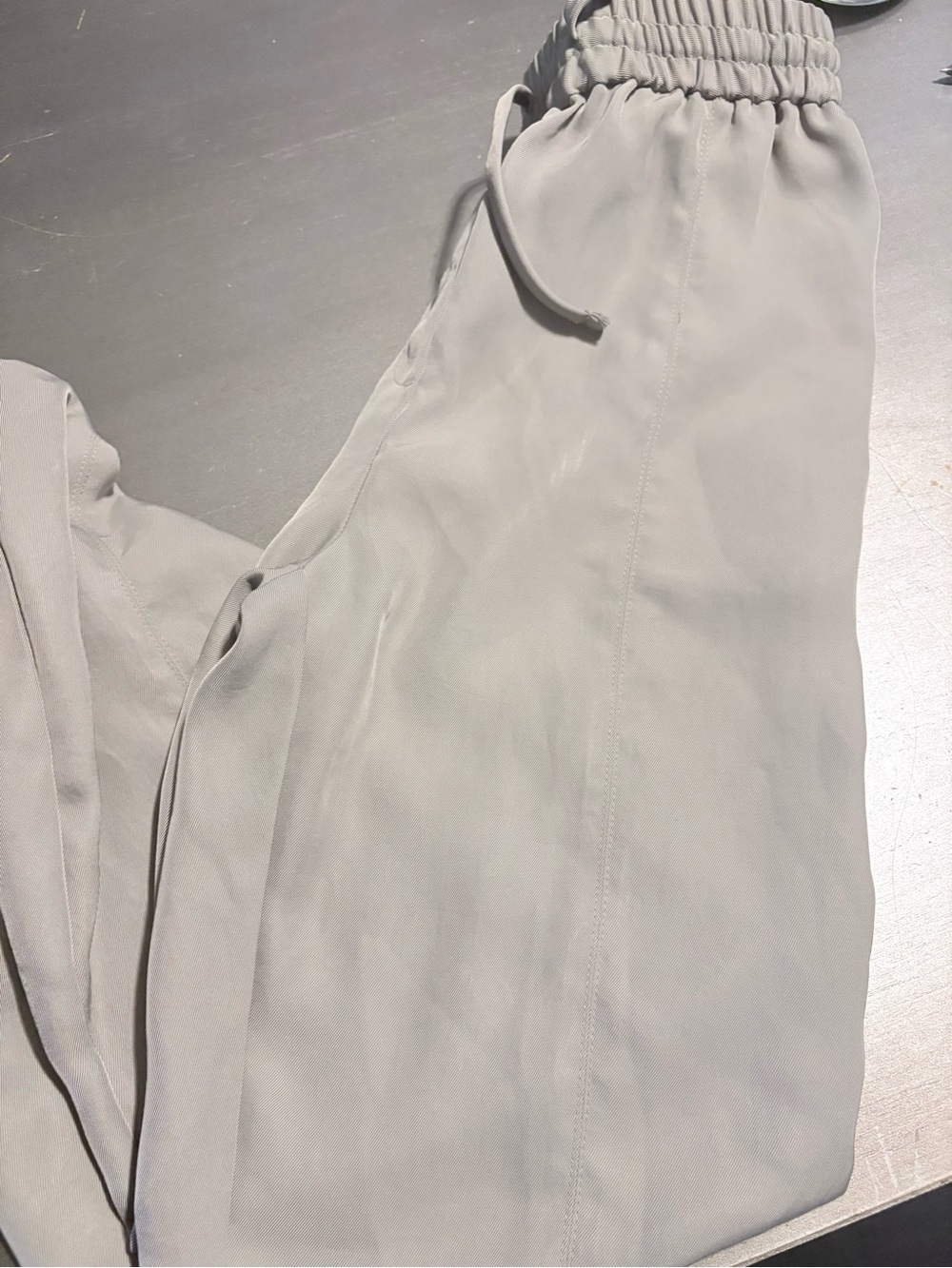 Zara Light Gray Elastic Drawstring Joggers